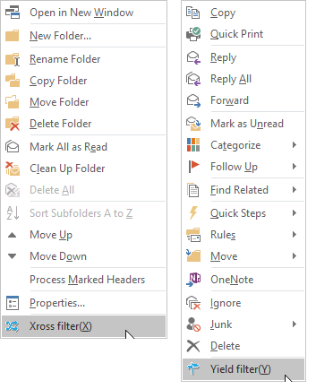 context menus